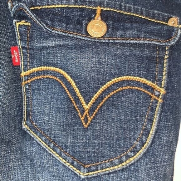 Levis 524 Too Superlow Womens Skinny Jeans Size 15M Dark Wash Denim Cotton Blend - Picture 11 of 13